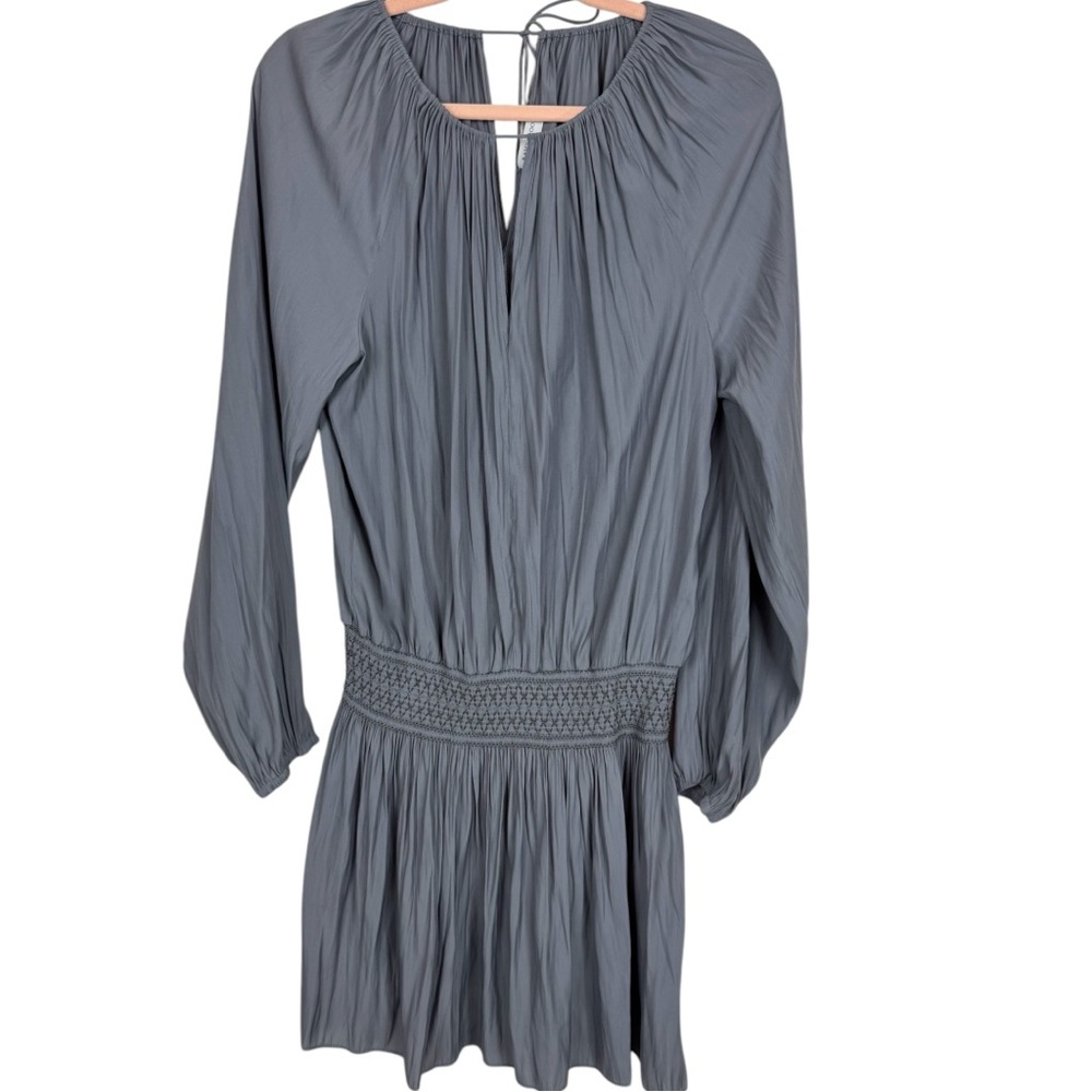 Ramy Brook adjustable Keyhole Neck Mini Blouson Dress Smocked Waist Size M/L?